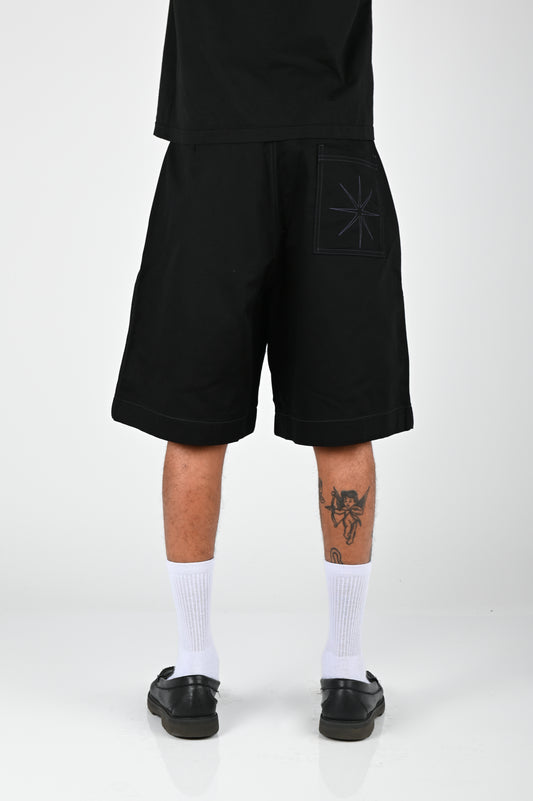 Pseushi Pleated Shorts in Black