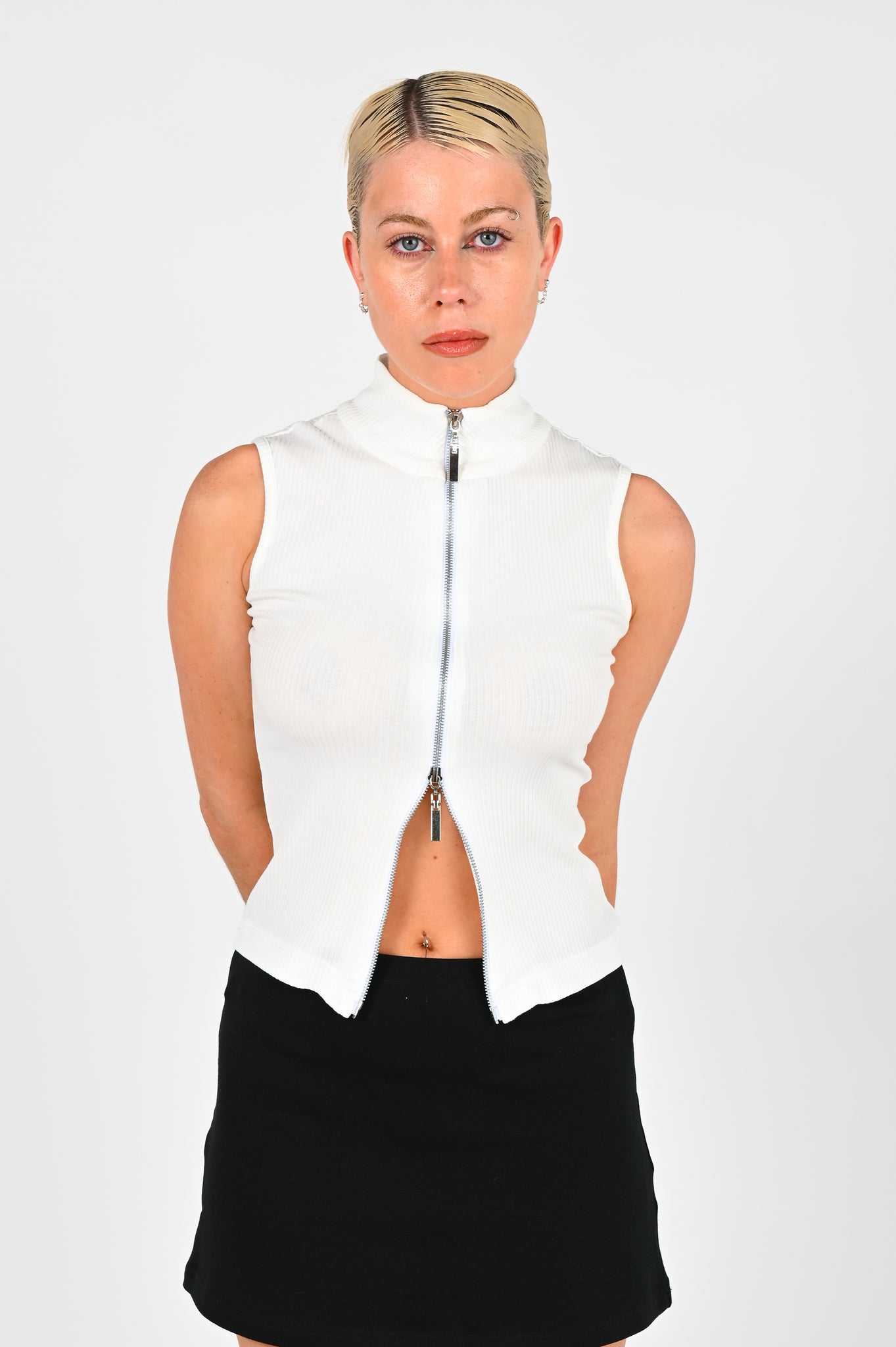 Sabi 'Zip Through' Vest in White