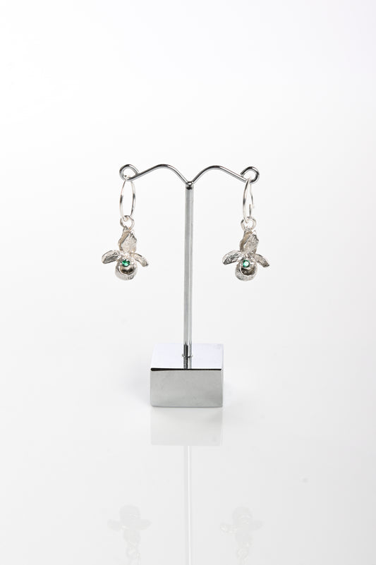 Sacreflux Orchid Hoops with Emeralds