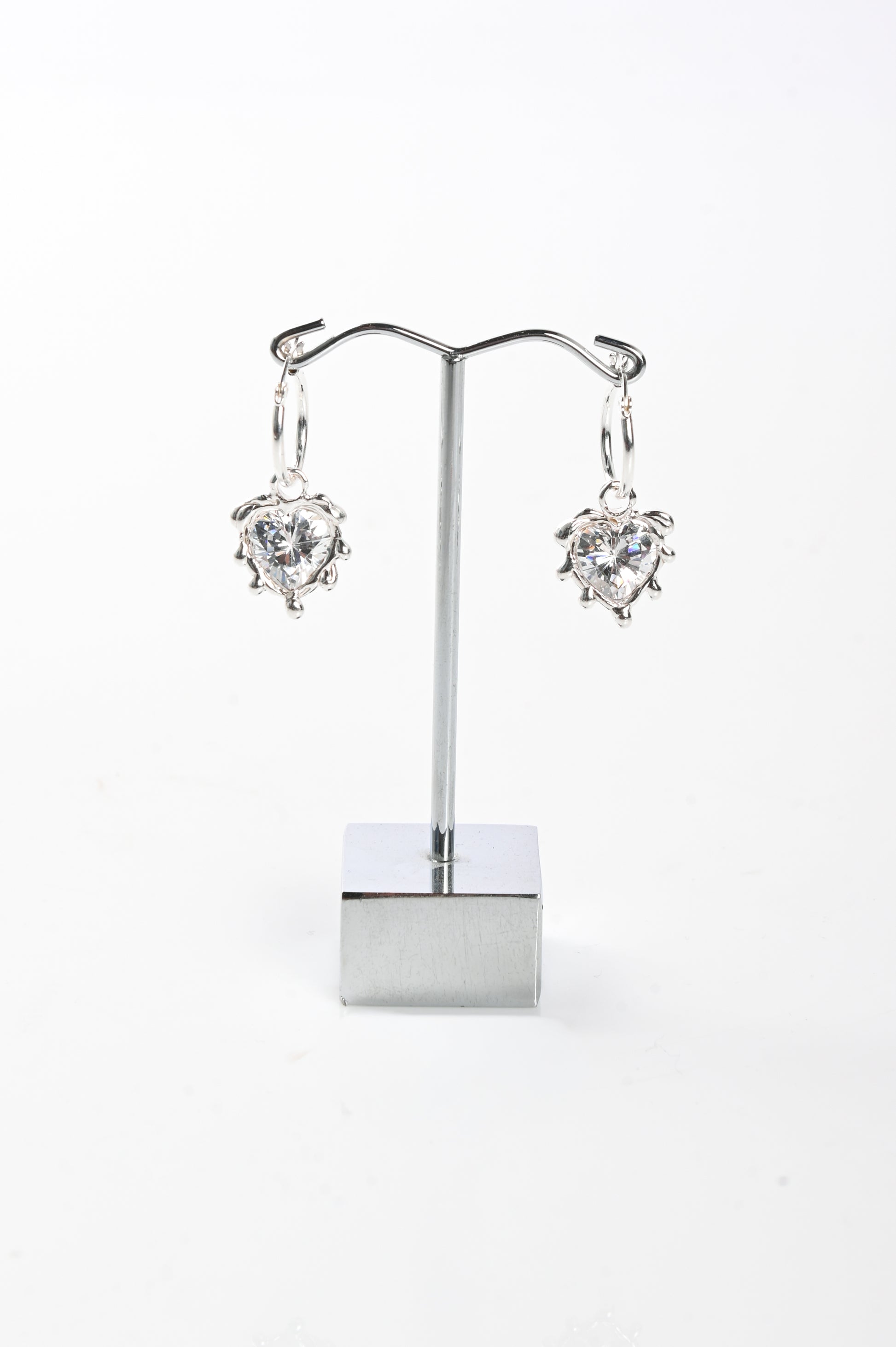 Sacreflux 'Flowing' Heart Hoops in White