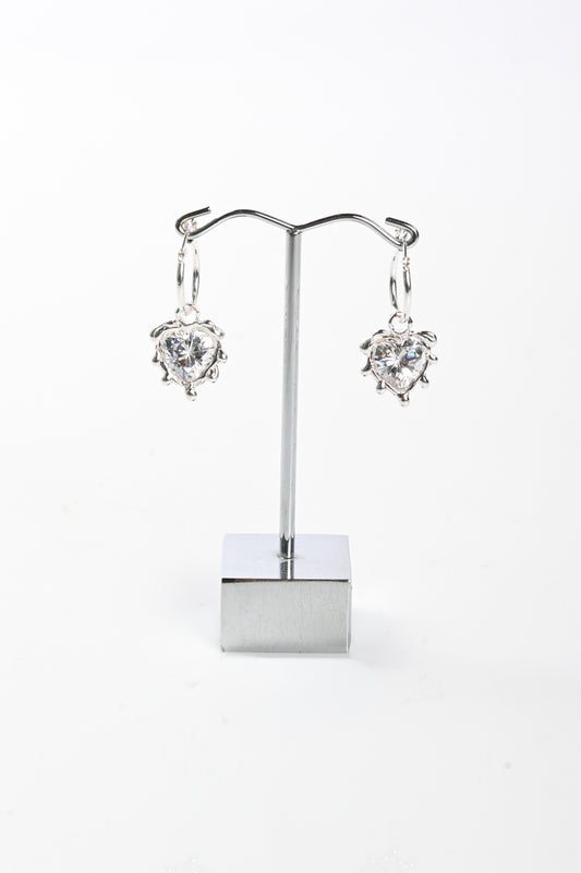 Sacreflux 'Flowing' Heart Hoops in White