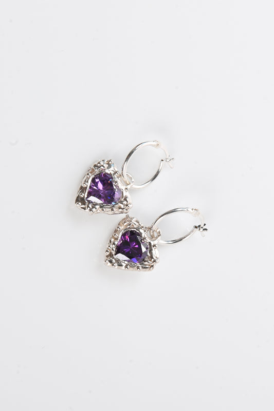 Sacreflux 'Flowing Heart' Hoops in Purple