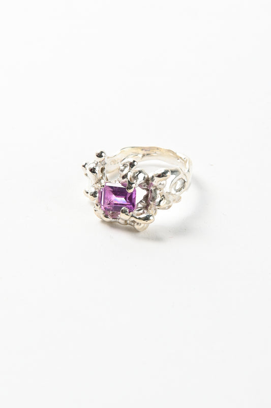 Sable 'Cauldron' Ring With Pink Corundum