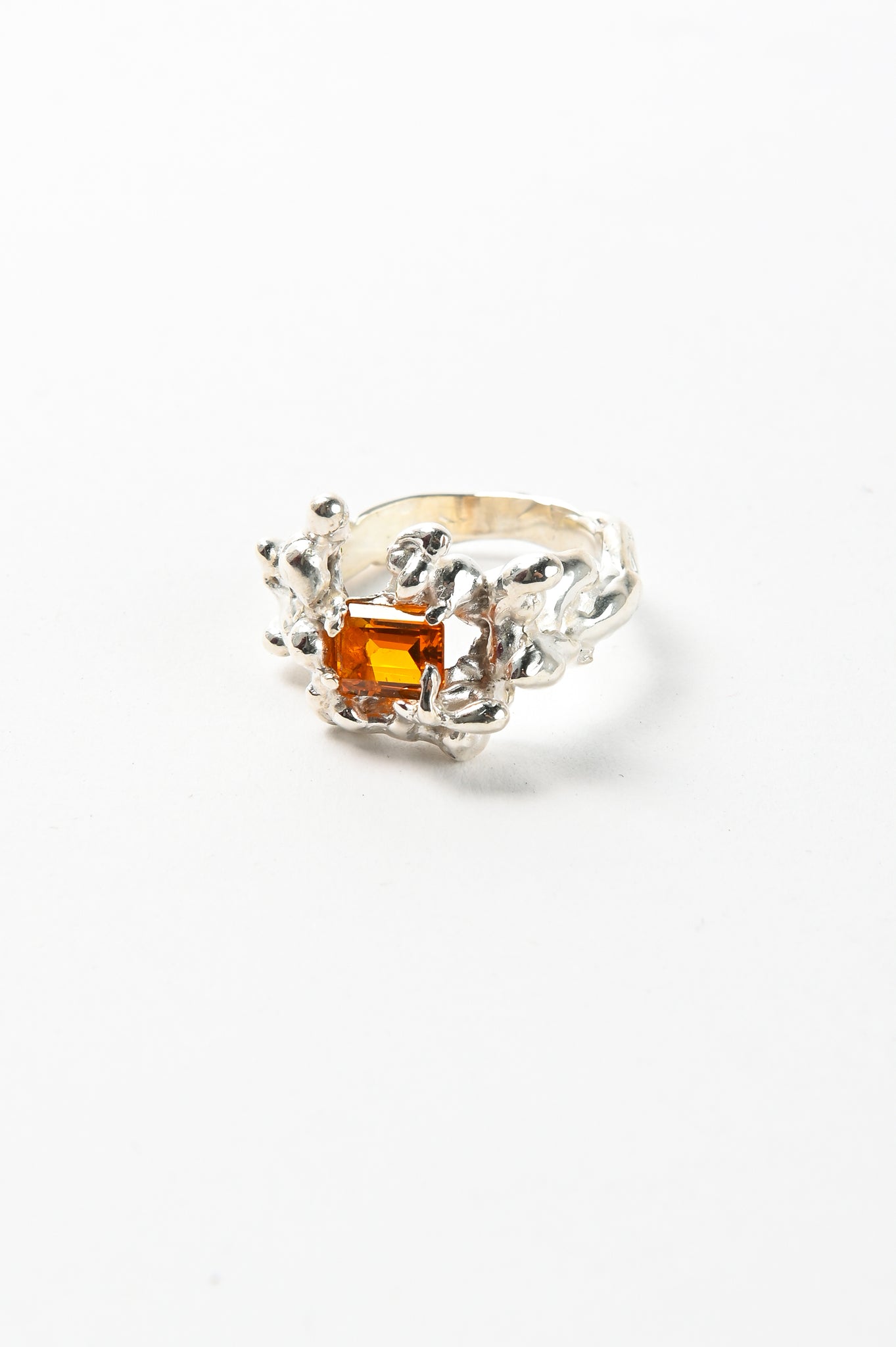 Sable 'Cauldron' Ring With Orange Sapphire