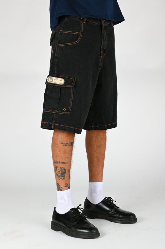 The Snake Hole 'Funhouse' Cargo Short in Black