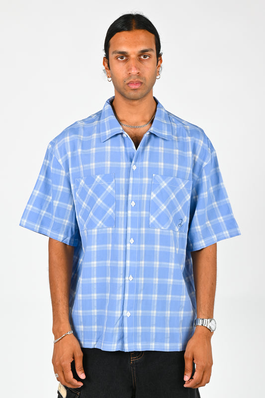 The Snake Hole 'Big Cheque 2.0' Shirt in Blue