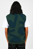 The Snake Hole 'Echo Systems' Knitted Vest In Teal