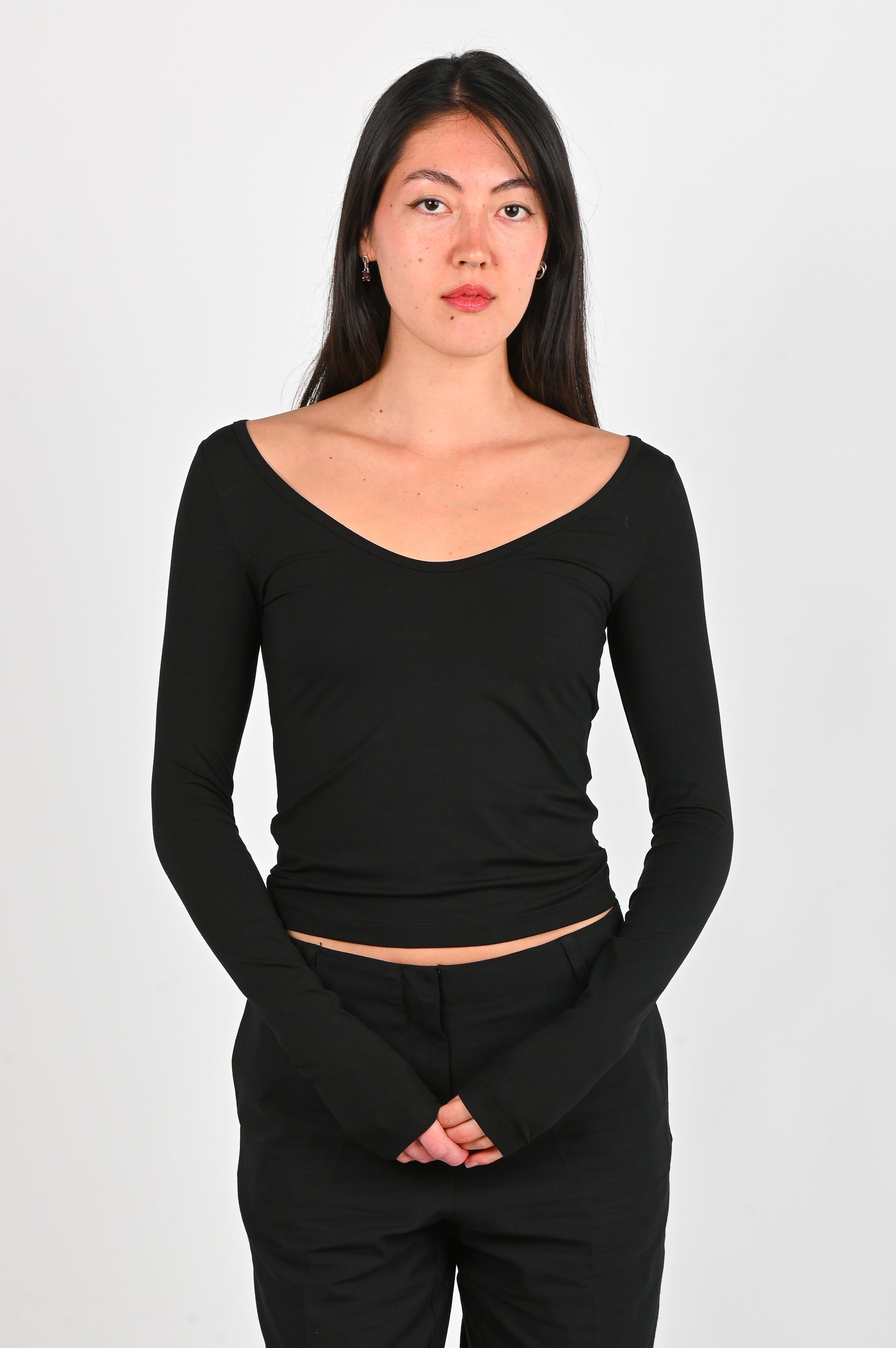 Sister 'Carlotta' Deep V Neck Long Sleeve Top