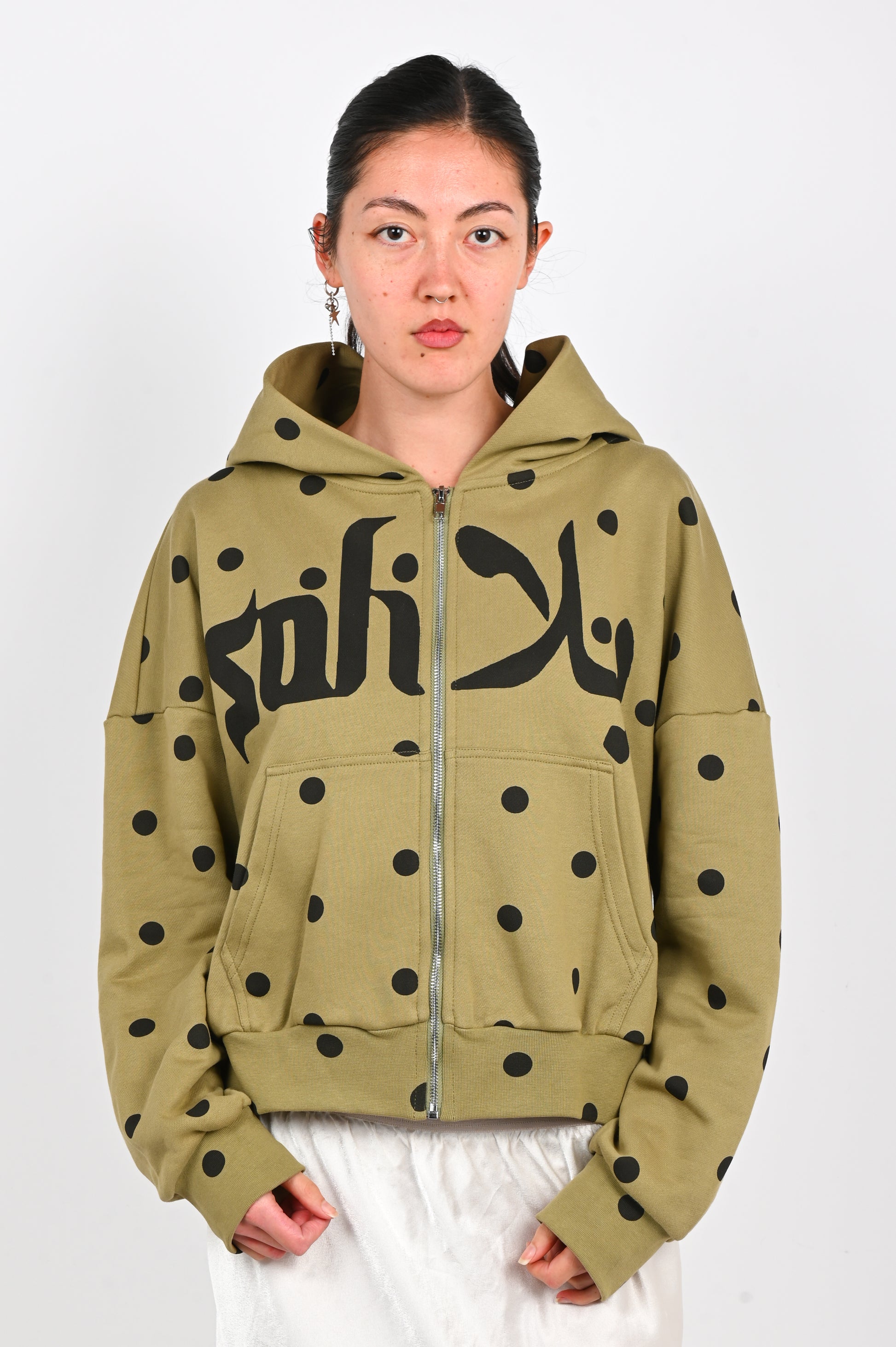 Soliela 'Polka' Hoodie in Khaki