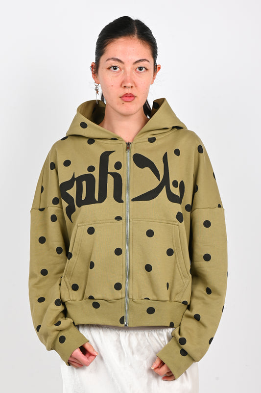 Soliela 'Polka' Hoodie in Khaki