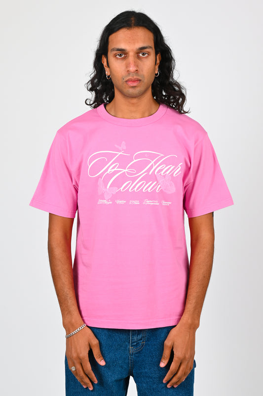 To Hear Colour 'Melding Thoughts' Tee in Pink
