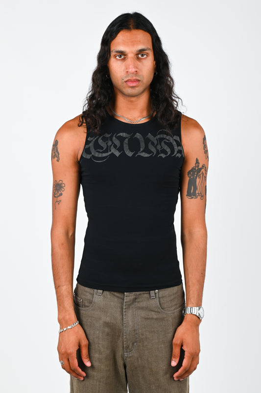 Posture Graphic Singlet in Black