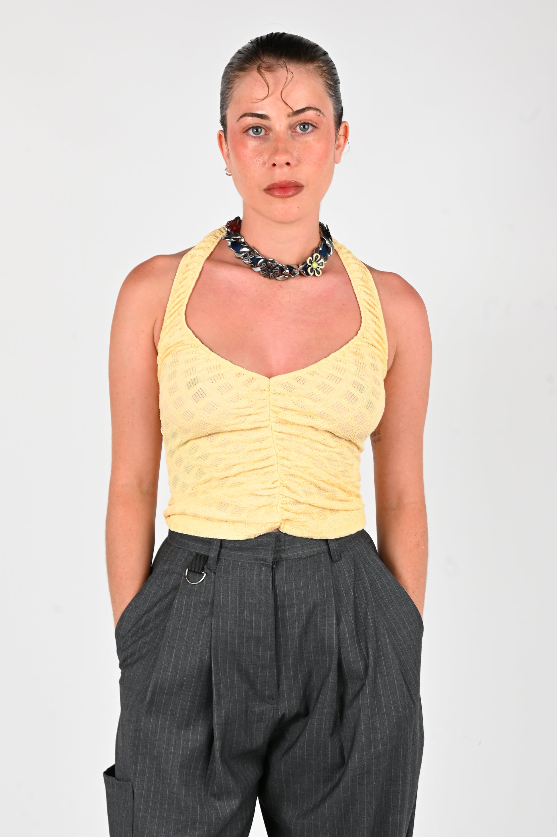 Sister 'Emma' Halter Top in Lemon