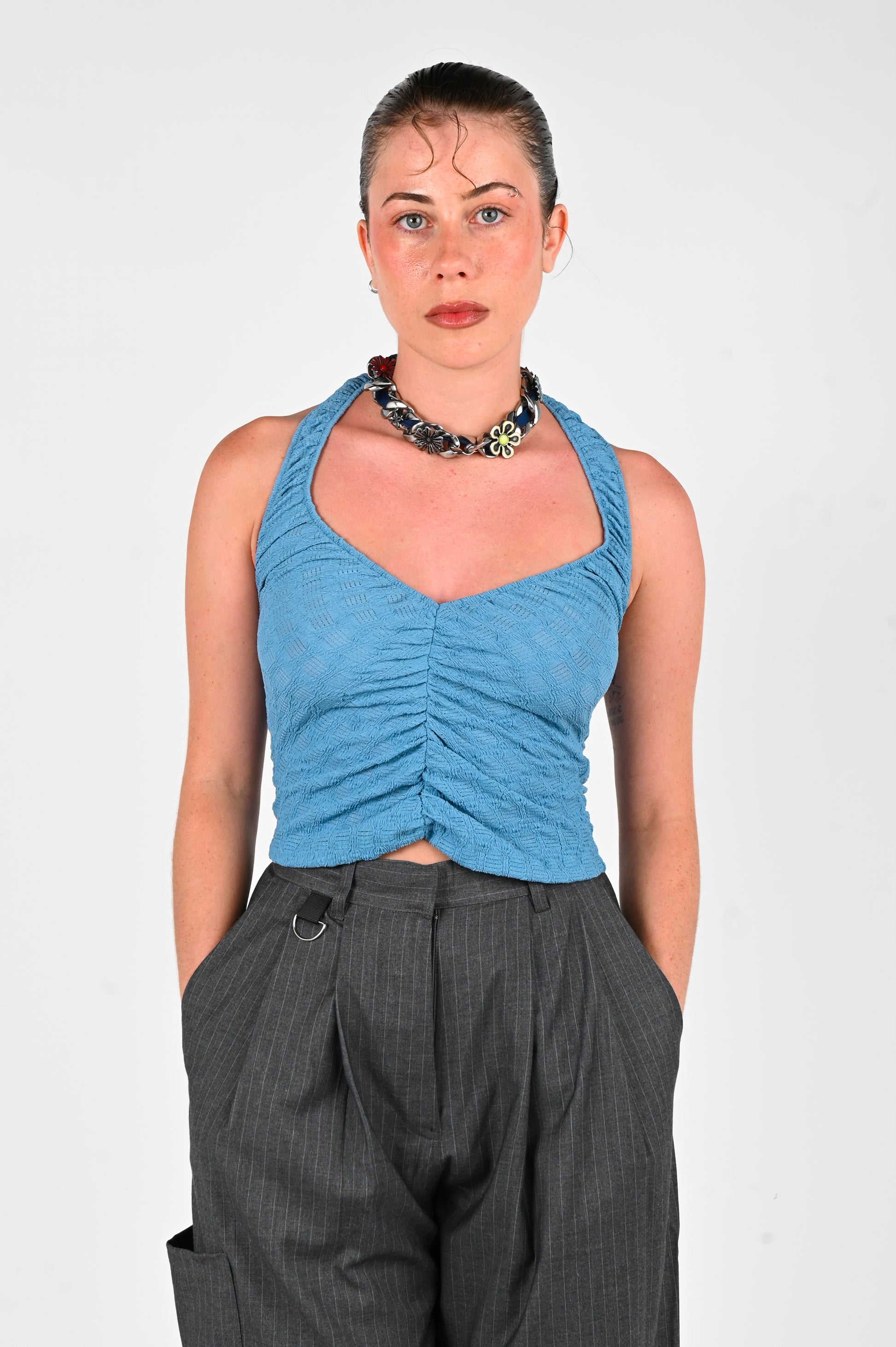 Sister 'Emma' Halter Top in Blue