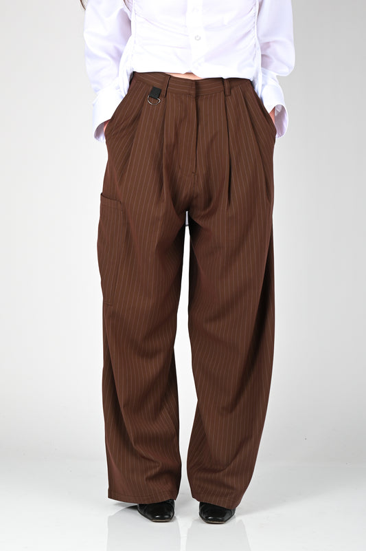 ESS·BEE Pinstripe Suit Pant in Brown