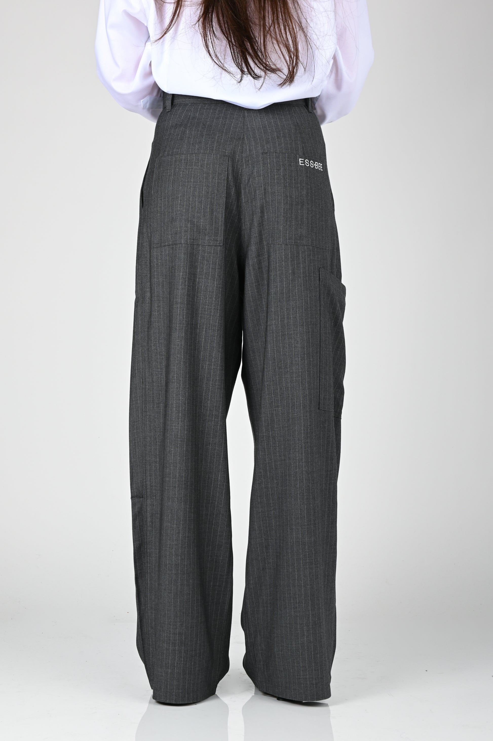 ESS·BEE Pinstripe Suit Pant in Grey