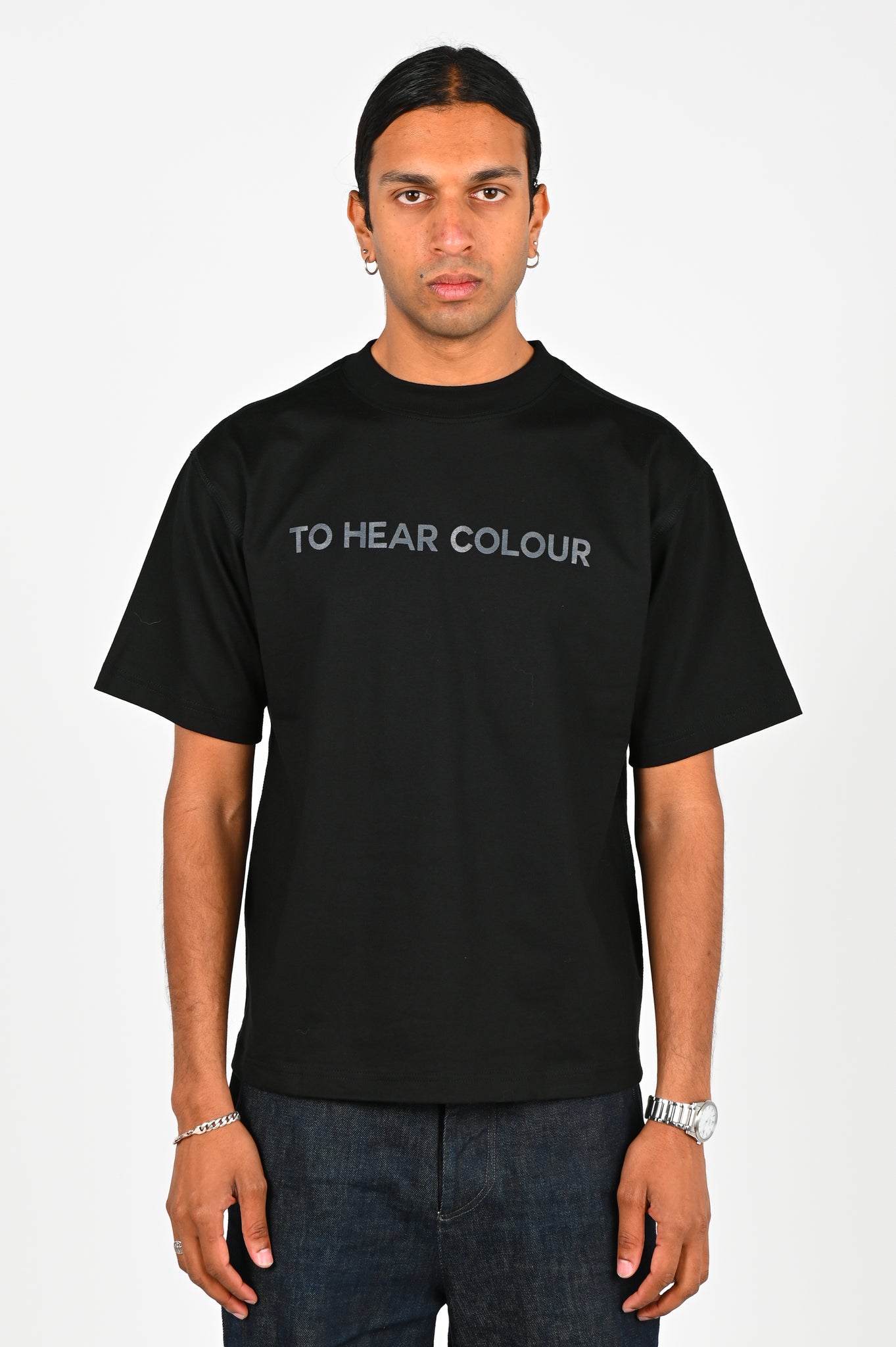 To Hear Colour Logo Tee In Black
