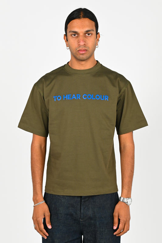 To Hear Colour Logo Tee In Olive