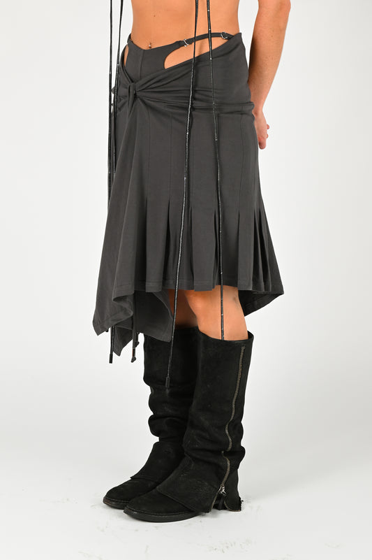Toilè 'System' Midi Skirt in Charcoal