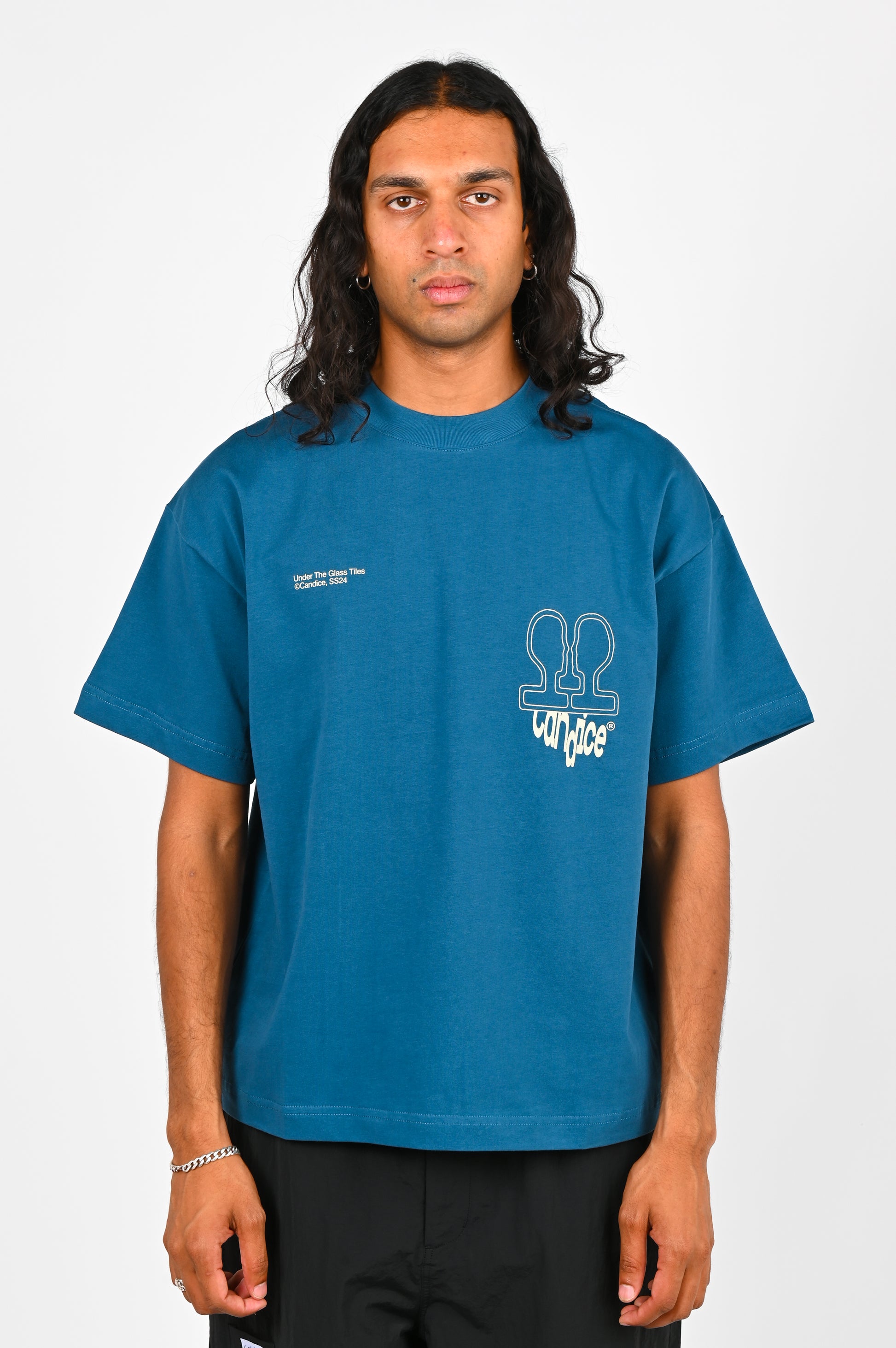 Candice 'Connect' Tee in Mid-Blue