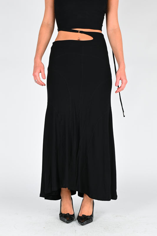 Toilè Reversible Maxi Skirt in Black