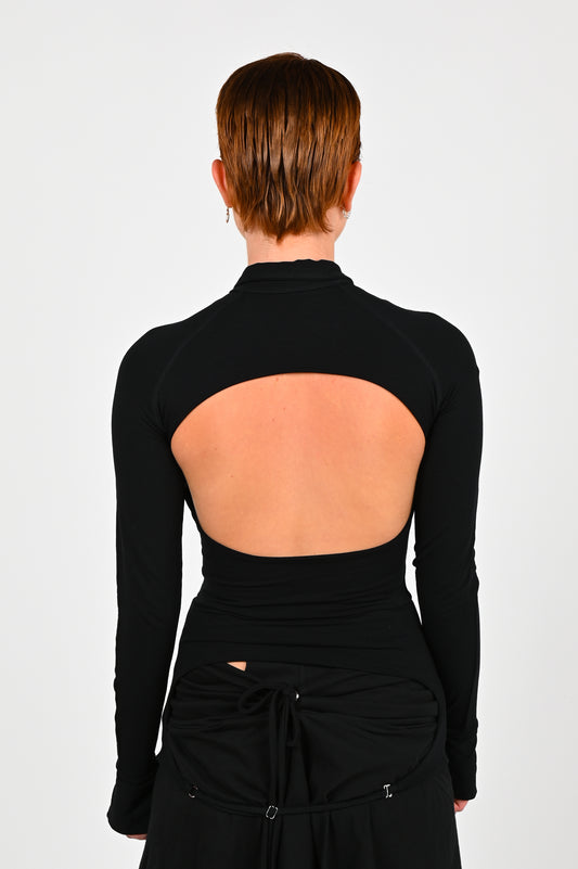 Toilè 'Code' Backless Shirt in Black