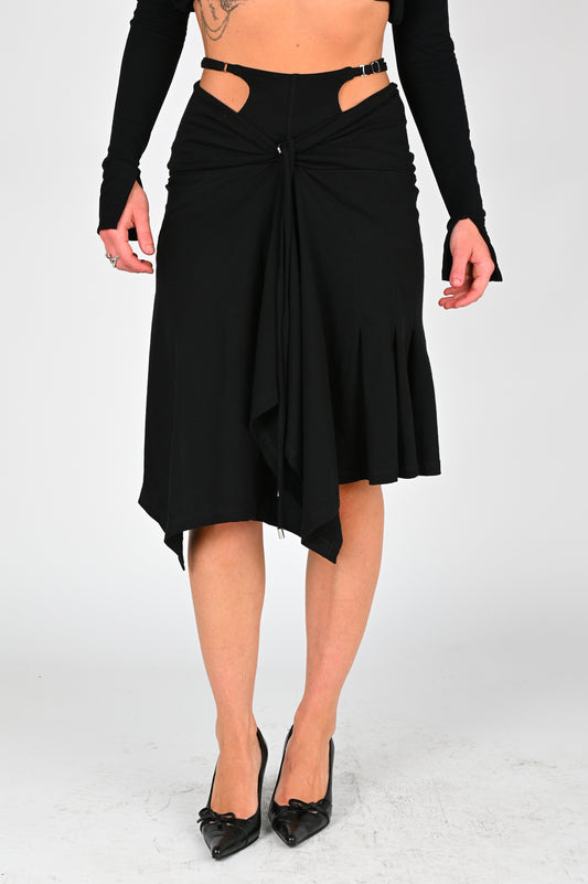 Toilè 'System' Midi Skirt in Black