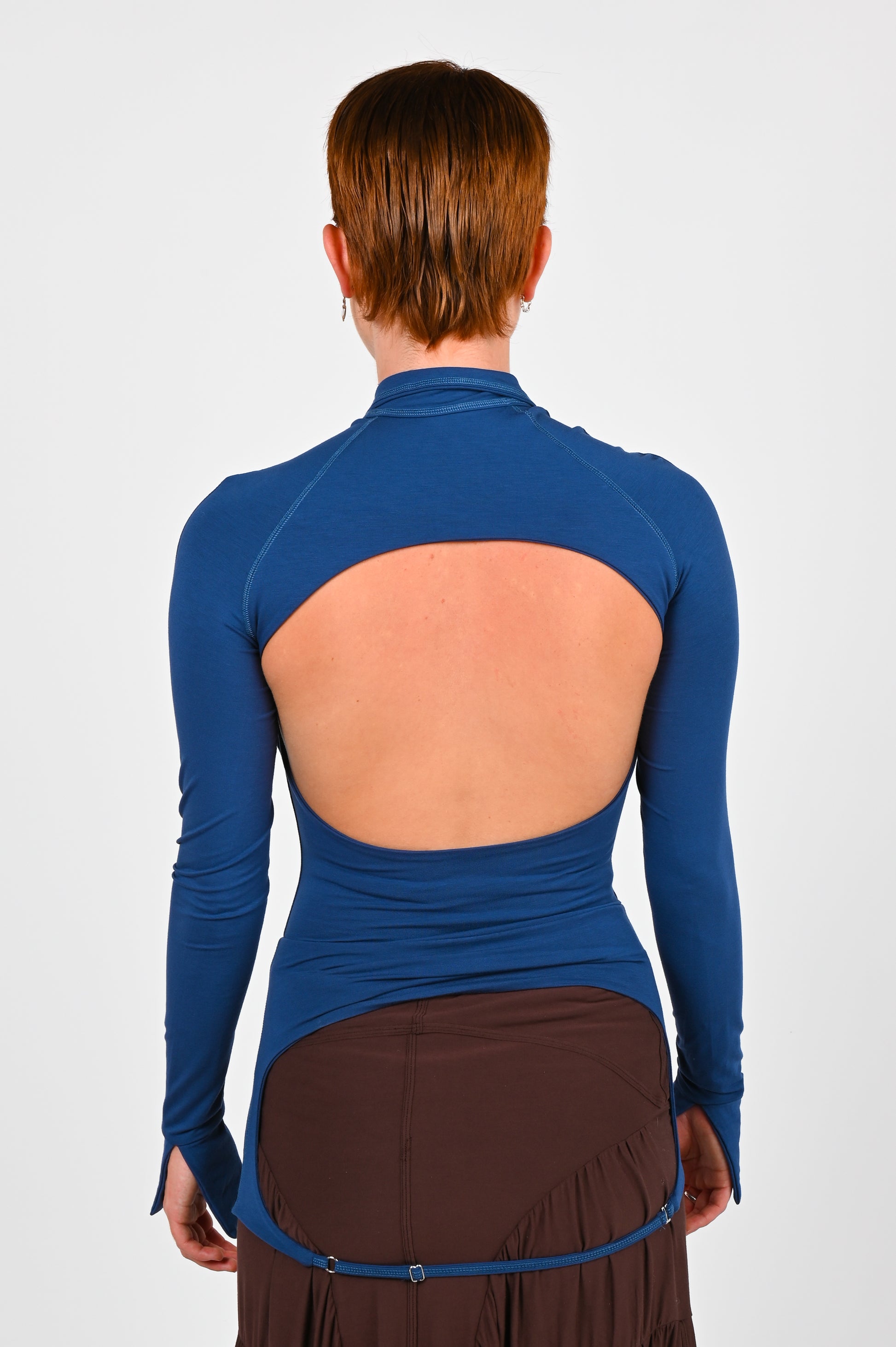 Toilè 'Code' Backless Shirt in Blue