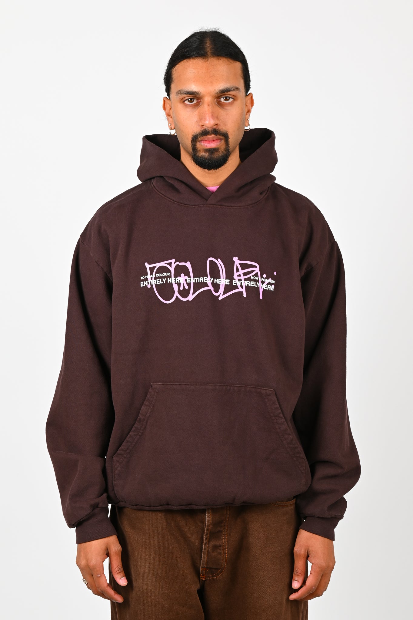 To Hear Colour 'Entirely Here' Hoodie In Chocolate