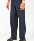 Wynn Hamlyn Straight Trouser in Navy Pinstripe