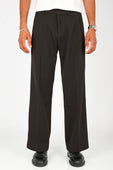 Wynn Hamlyn Pleated Trouser in Dark Brown