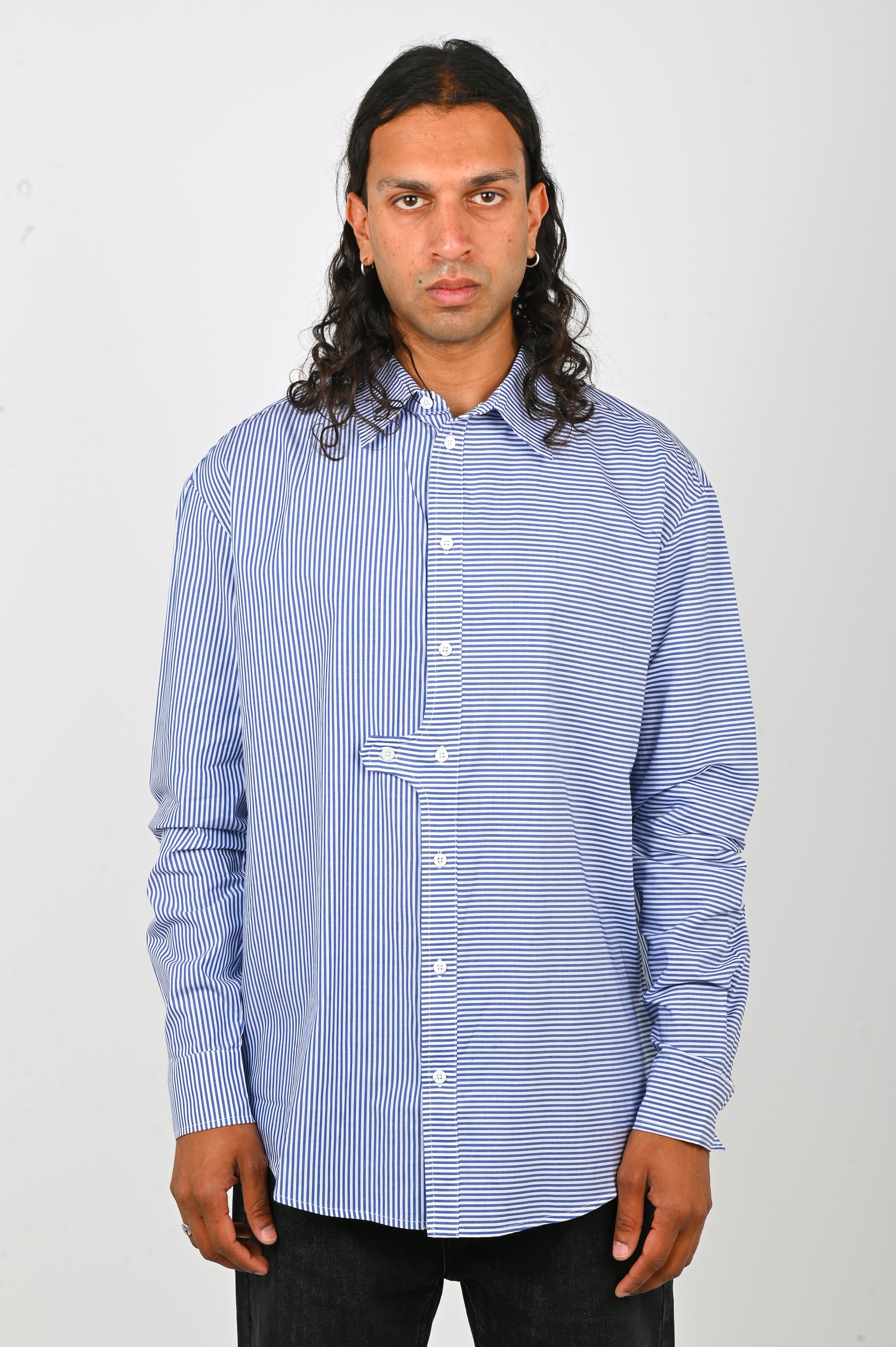 Wynn Hamlyn Tab Shirt in Blue Stripe
