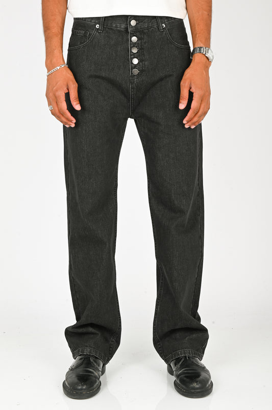 Wynn Hamlyn Button Fly Classic Jeans in Black Wash