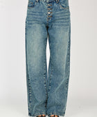 Wynn Hamlyn Button Fly Classic Jeans in Mid Dirty Wash (Womens)