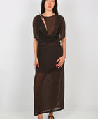Wynn Hamlyn 'Malia' Maxi Dress in Dark Brown