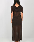 Wynn Hamlyn 'Malia' Maxi Dress in Dark Brown