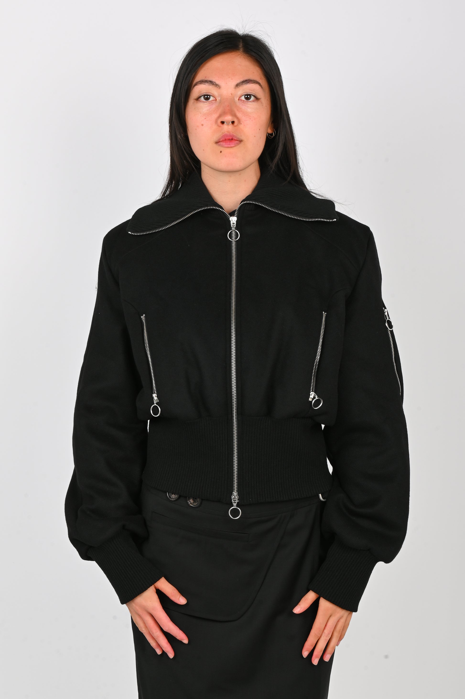 Kernemilk Wool 'Jet' Bomber In Black