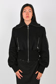 Kernemilk Wool 'Jet' Bomber In Black