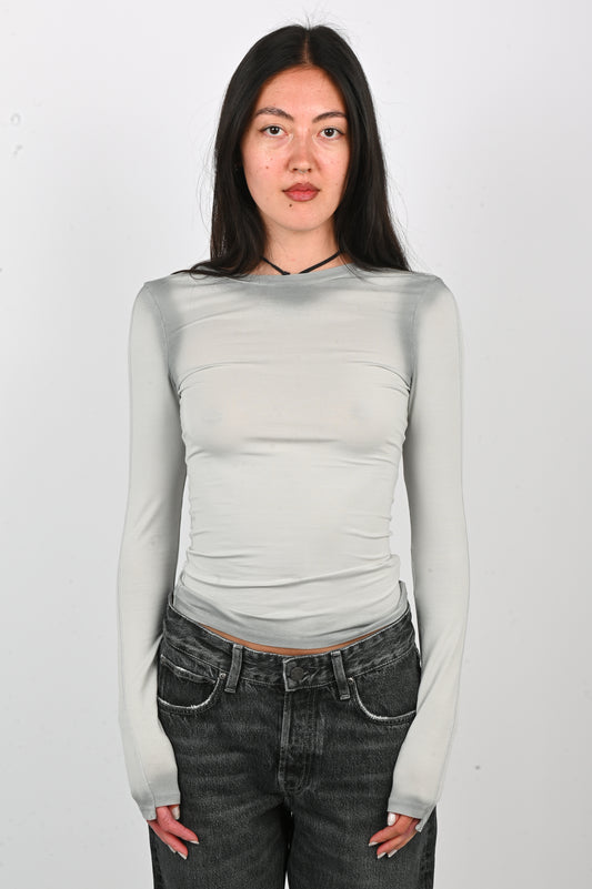 Won Hundred 'Irene' Long-sleeve Top in Gray Violet