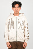 Candice 'Razor' Zip Hoodie in Bone