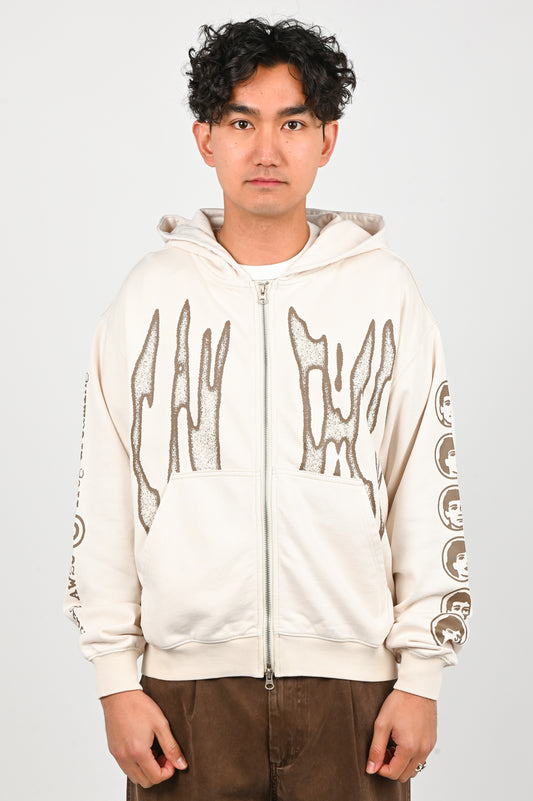 Candice 'Razor' Zip Hoodie in Bone
