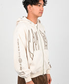 Candice 'Razor' Zip Hoodie in Bone