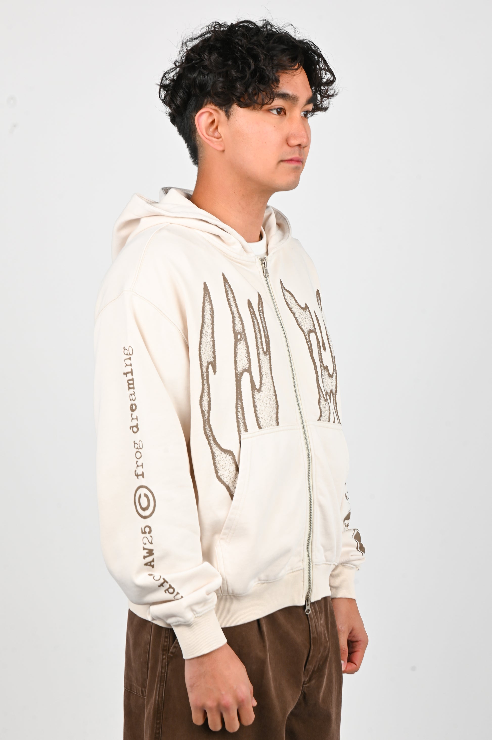 Candice 'Razor' Zip Hoodie in Bone