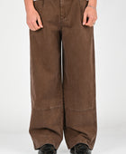 Candice Washed Pleated Pants in Brown