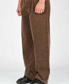 Candice Washed Pleated Pants in Brown