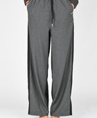ESS·BEE Track-Suit Panel Pant In Grey Pinstripe