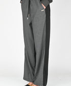 ESS·BEE Track-Suit Panel Pant In Grey Pinstripe