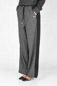 ESS·BEE Track-Suit Panel Pant In Grey Pinstripe
