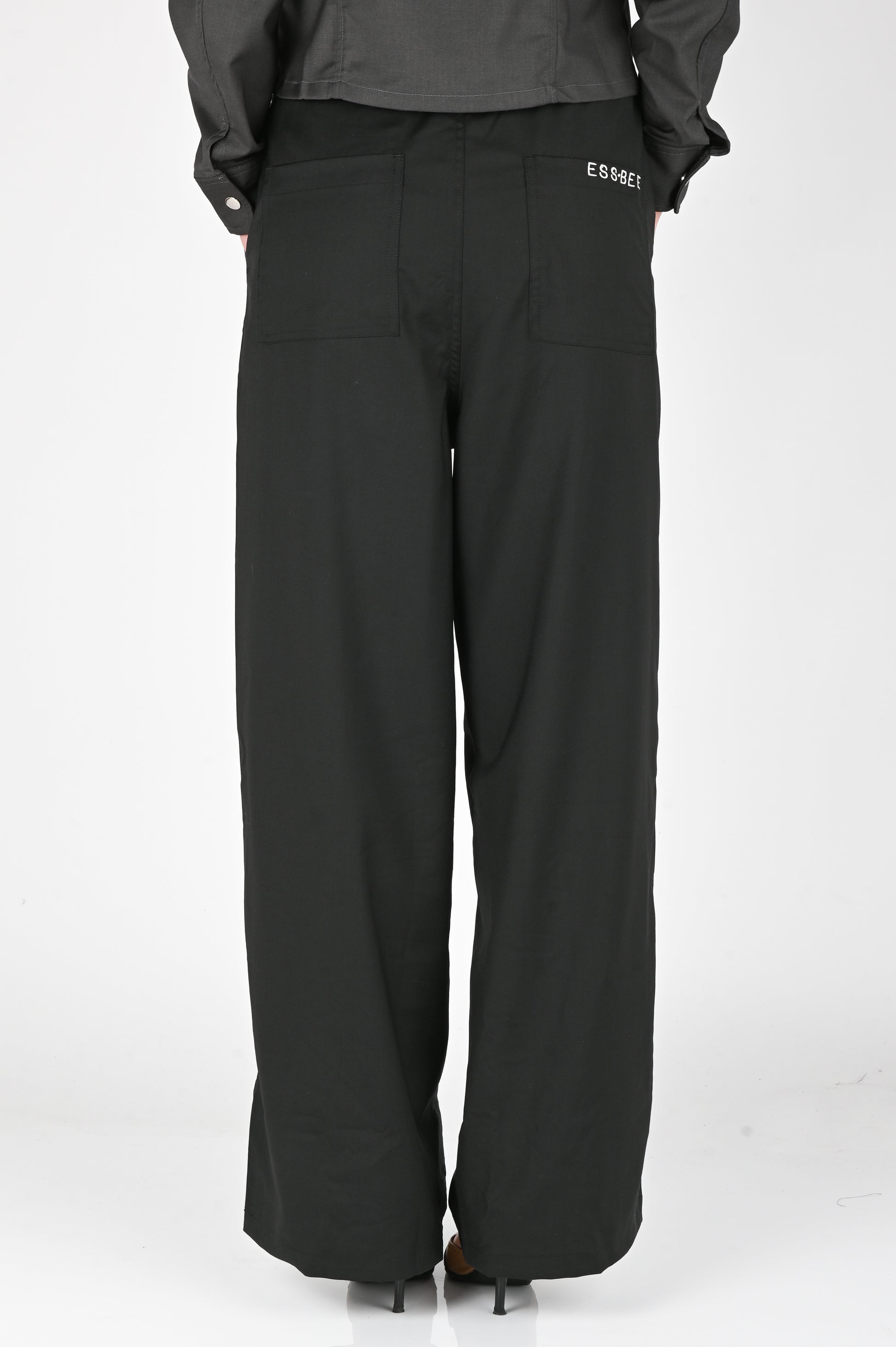 ESS·BEE Track-Suit Panel Pant In Grey Pinstripe