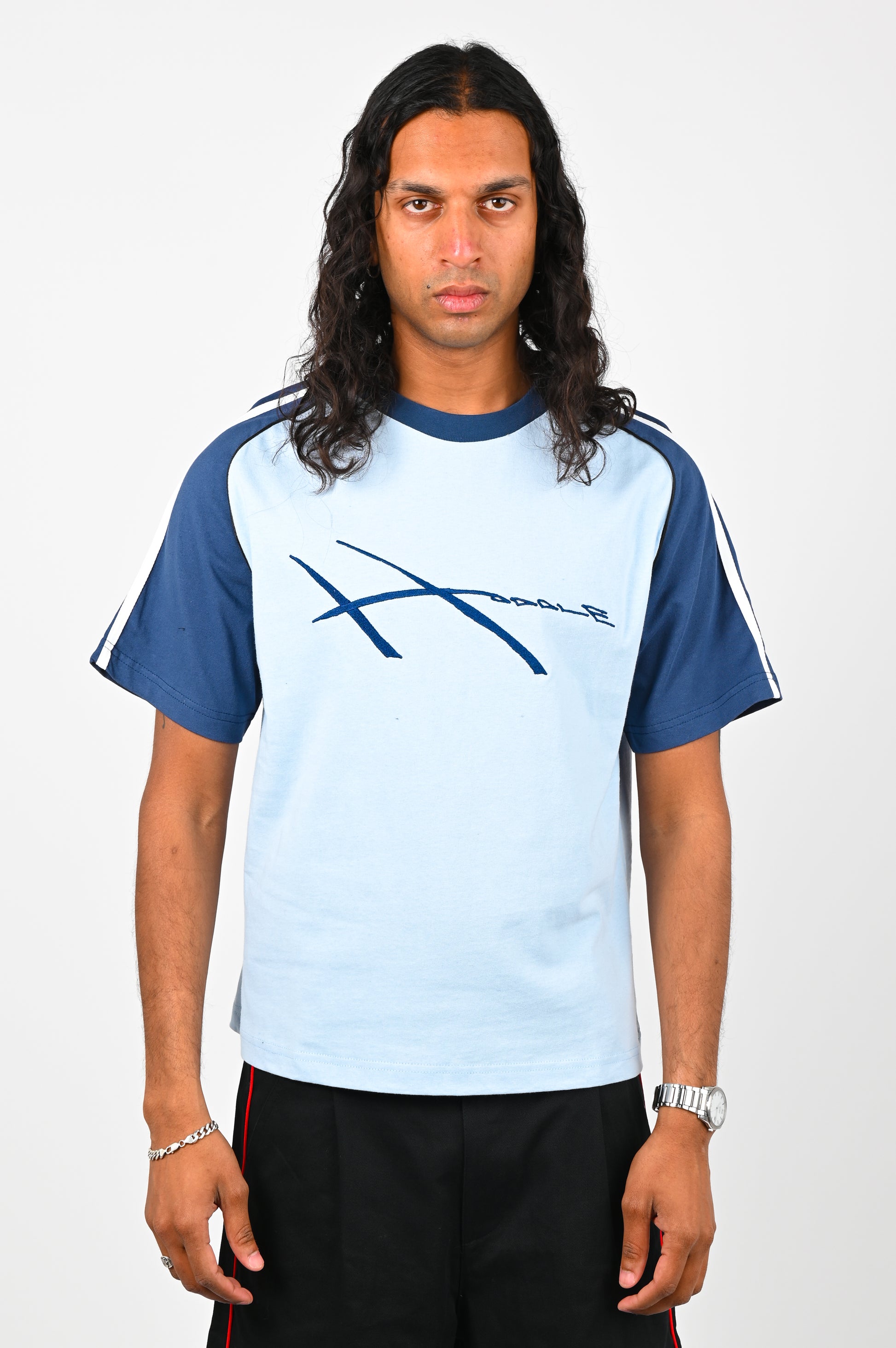 Hoddle 'Warped' Jersey Tee in Blue